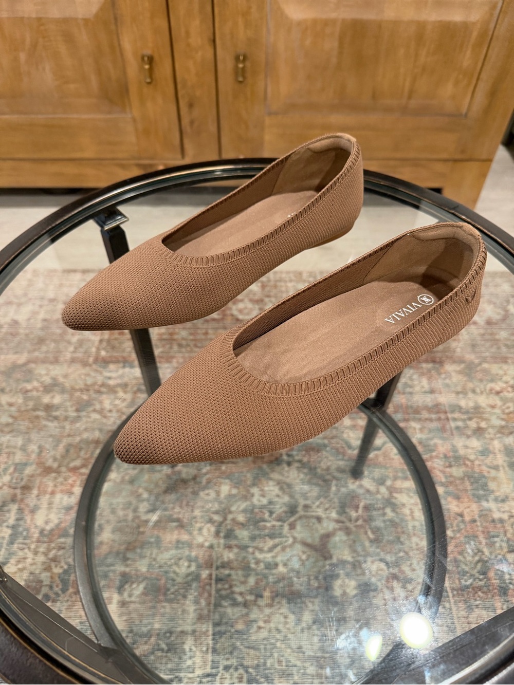 VIVAIA women’s pointy toe washable ballet flat in brown